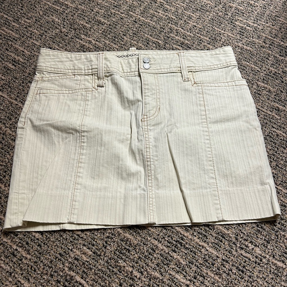 GAP Cream Pinstripe Mini Skirt